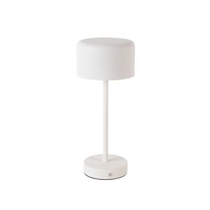 Moderní stolní lampa bílá dobíjecí - Poppie obraz