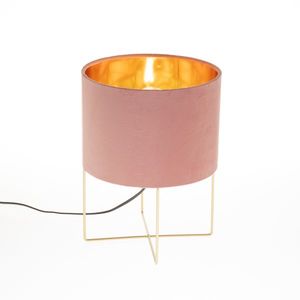 Moderní stolní lampa růžová se zlatem - Rosalina obraz