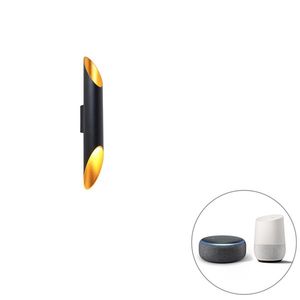 Chytré nástěnné svítidlo černé 5, 6 cm včetně 2 Wifi GU10 - Organo obraz
