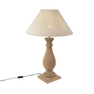 Venkovská stolní lampa s plátěným odstínem béžová 55 cm - Lopuch obraz