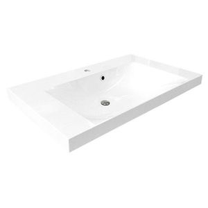MEREO Bino, koupelnová skříňka s umyvadlem z litého mramoru 101 cm, bílá CN662M obraz