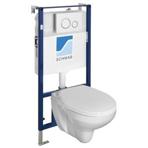 SAPHO Závěsné WC TAURUS s podomítkovou nádržkou a tlačítkem Schwab, bílá LC1582-SET5 obraz