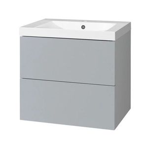 MEREO Aira, koupelnová skříňka s umyvadlem z litého mramoru 61 cm, šedá CN730M obraz
