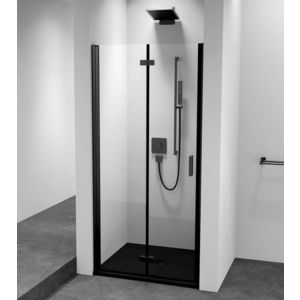 POLYSAN ZOOM BLACK sprchové dveře do niky 700, čiré sklo, levé ZL4715BL-01 obraz
