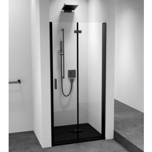 POLYSAN ZOOM BLACK sprchové dveře do niky 700, čiré sklo, pravé ZL4715BR-01 obraz