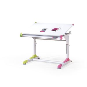 Dětský psací stůl KYLIE, bílá/zelená/růžová obraz