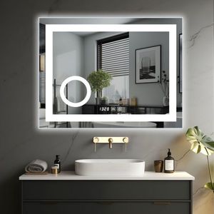 IREDA Koupelnové zrcadlo s LED osvětlením, 80 x 80 cm obraz