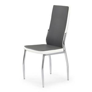 Židle K210 kov/eko kůže šedo-bílá 43x54x101 obraz