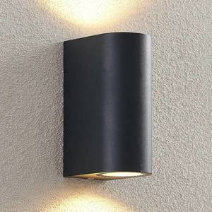 ELC Venkovní nástěnné svítidlo ELC Fijona, kulaté, 15 cm, šedé, hliníkové obraz