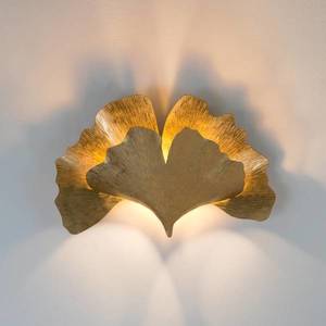 Holländer Nástěnné svítidlo Ginkgo, zlatá barva, šířka 38 cm, železo obraz