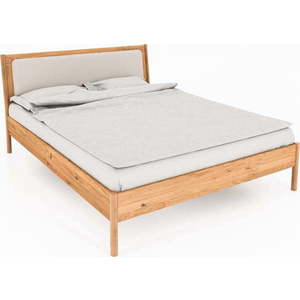 Dvoulůžková postel z dubového dřeva s čalouněným čelem 160x200 cm Pola - The Beds obraz