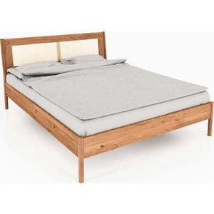 Dvoulůžková postel z dubového dřeva s ratanovým čelem 180x200 cm Pola - The Beds obraz