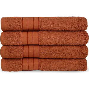 Bavlněné ručníky v cihlové barvě v sadě 4 ks 50x100 cm – Good Morning obraz