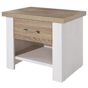 Noční stolek PARVATI pinie bílá/dub truffel obraz