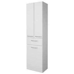 Vysoká koupelnová skříňka FILO bílá vysoký lesk obraz