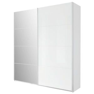 Šatní skříň QUADRA 226 bílá vysoký lesk/zrcadlo obraz