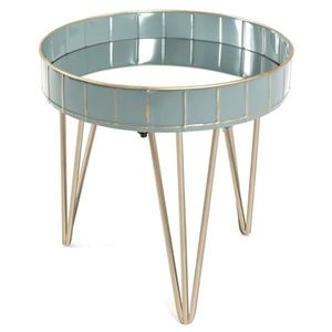 Přístavný stolek REWA 3 šedá/modrá obraz