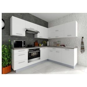 Rohová kuchyňská sestava FACHMAN B5, 217x217 cm bílá vysoký lesk obraz