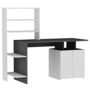 Psací stůl s regálem MELIS bílá/antracitová obraz