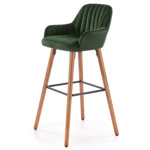 Barová židle JUANA ořech/tmavě zelená obraz