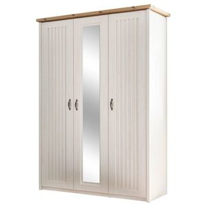 Šatní skříň TRIENT pinie/dub artisan, 3 dveře, 1 zrcadlo obraz