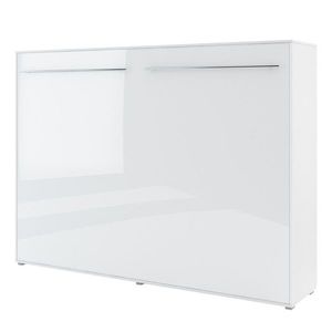 Sklápěcí postel CONCEPT PRO CP-04 bílá vysoký lesk, 140x200 cm, horizontální obraz