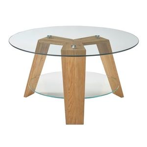 Konferenční stolek ZALIRA dub/sklo obraz