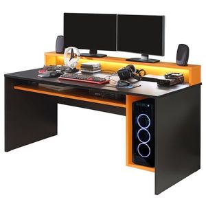 Psací stůl JAMAL černá/oranžová obraz