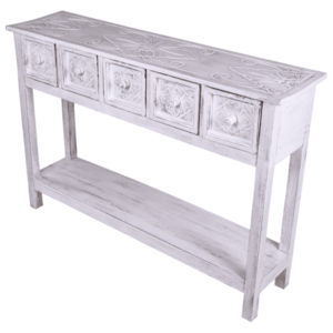 Konzolový stolek MAROCO bílá/patina obraz