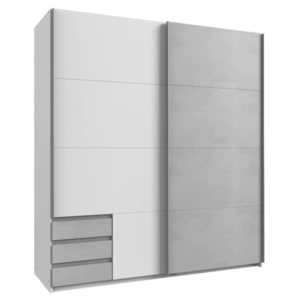 Šatní skříň ERICA šedá/bílá, šířka 179 cm obraz