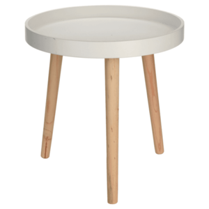 Přístavný stolek IMRICH bílá/přírodní obraz