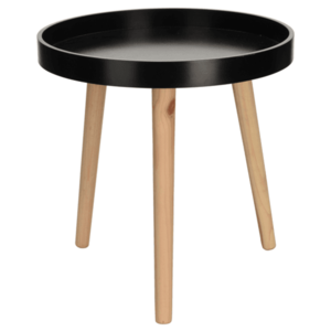 Přístavný stolek IMRICH černá/přírodní obraz