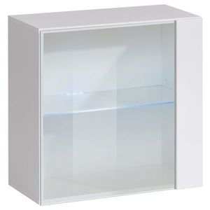 Nástěnná vitrína MATCH W3 bílá/bílá vysoký lesk obraz