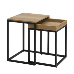 Přístavný stolek TAX hnědá/černá, set 2 ks obraz