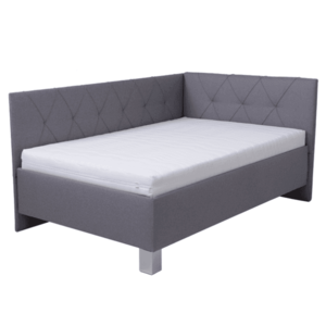 Rohová postel s matrací AFRODITE šedá, 90x200 cm obraz