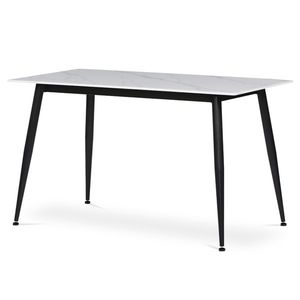 Jídelní stůl LUCIAN bílý mramor/černá, šířka 130 cm obraz