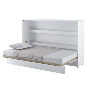 Jednolůžková sklápěcí postel BED CONCEPT 2 bílá vysoký lesk, 120x200 cm obraz