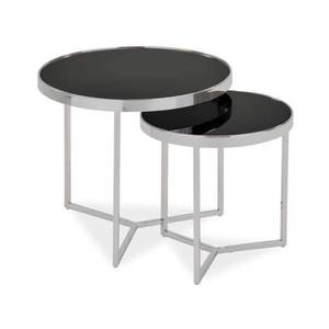Přístavný stolek DILAO 2 chrom/černá obraz