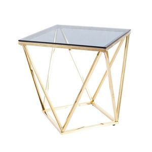 Přístavný stolek SALVIR zlatá/kouřová obraz