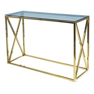 Konzolový stolek ILASI kouřová/zlatá, šířka 120 cm obraz