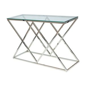 Konzolový stolek ZIGNO 1 chrom/sklo obraz