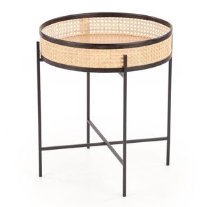 Přístavný stolek LONAPO přírodní/černá obraz
