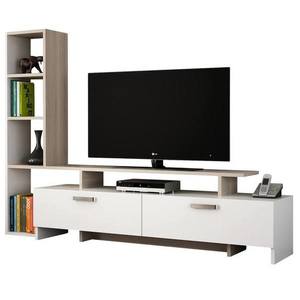 TV stolek SIMAL bílá/dub obraz