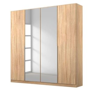 Šatní skříň ARIANNA dub sonoma, 4 dveře, 2 zrcadla obraz