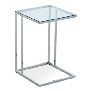 Přístavný stolek ARIN tvrzené sklo/kov obraz