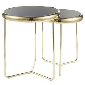 Přístavný stolek SCOR 2 zlatá, set 2 ks obraz