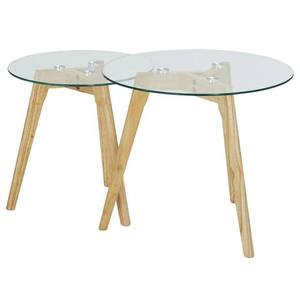 Přístavný stolek VIALE přírodní/sklo obraz
