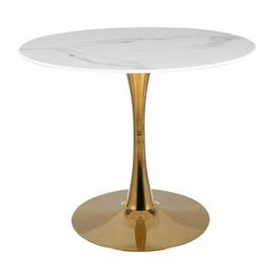 Jídelní stůl ISPIRU bílý mramor/zlatá obraz