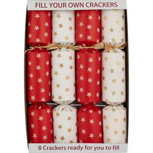 Vánoční crackery v sadě 8 ks Cream & Red Stars – Robin Reed obraz
