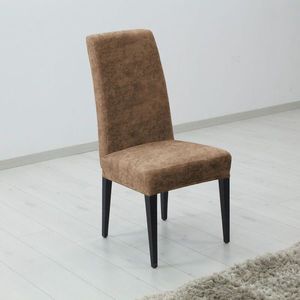 Potah elastický na celou židli, komplet 2 ks Estivella odolný proti skvrnám, světle hnědý obraz